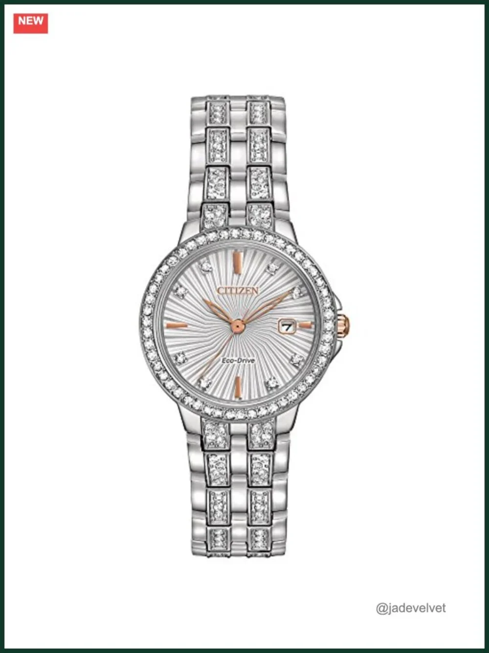 Citizen Eco-Drive Silhouette Crystal Stainless Steel Watch 3-Hand Date